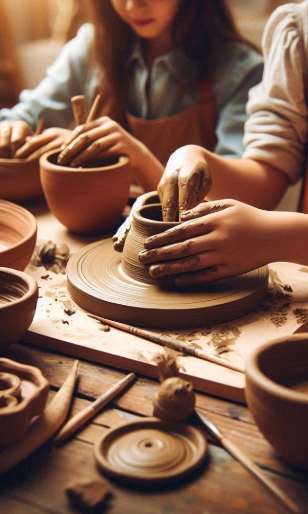 کارگاه سفال در موسسه دنیای اسطوره کودکی